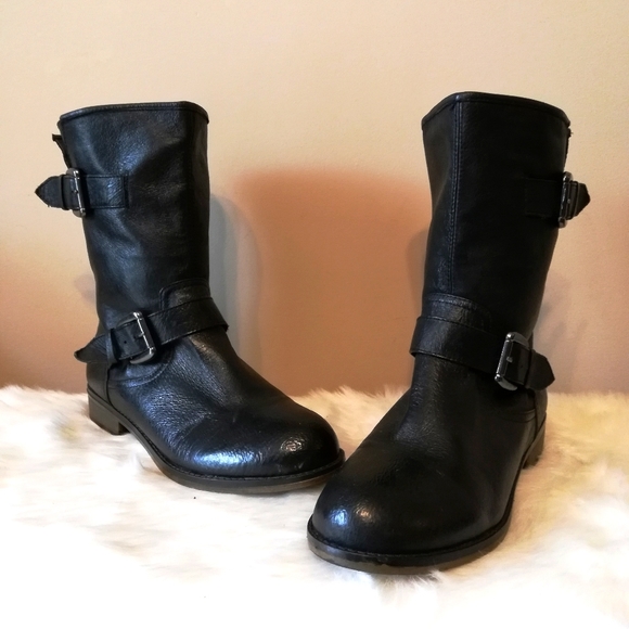 Steve Madden Temmpt Leather Moto Combat Boots - Picture 12 of 12